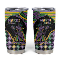 Mardi Gras Tumbler Cup King Rex Glitter Effect