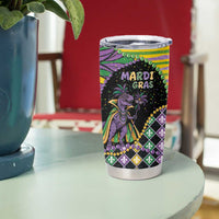 Mardi Gras Tumbler Cup King Rex Glitter Effect