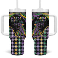 Mardi Gras Tumbler With Handle King Rex Glitter Effect
