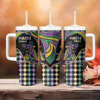 Mardi Gras Tumbler With Handle King Rex Glitter Effect