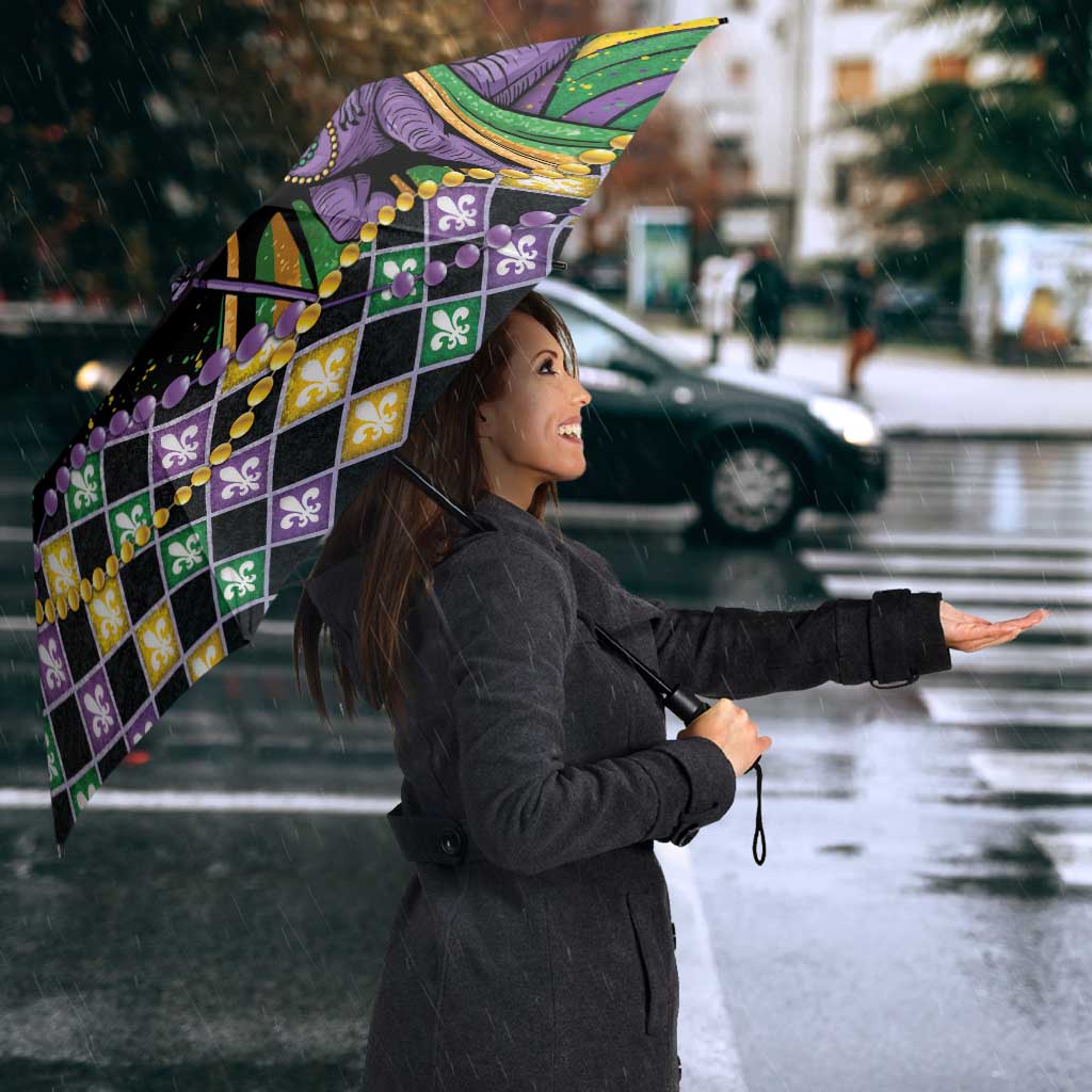 Mardi Gras Umbrella King Rex Glitter Effect