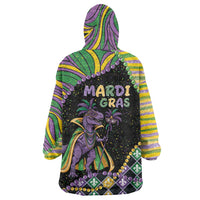 Mardi Gras Wearable Blanket Hoodie King Rex Glitter Effect