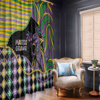 Mardi Gras Window Curtain King Rex Glitter Effect
