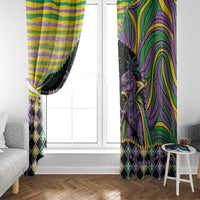 Mardi Gras Window Curtain King Rex Glitter Effect