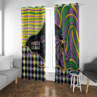 Mardi Gras Window Curtain King Rex Glitter Effect