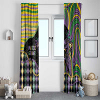 Mardi Gras Window Curtain King Rex Glitter Effect