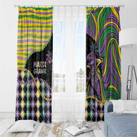 Mardi Gras Window Curtain King Rex Glitter Effect