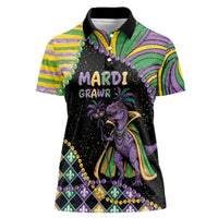 Mardi Gras Women Polo Shirt King Rex Glitter Effect