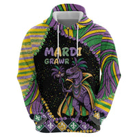 Mardi Gras Zip Hoodie King Rex Glitter Effect