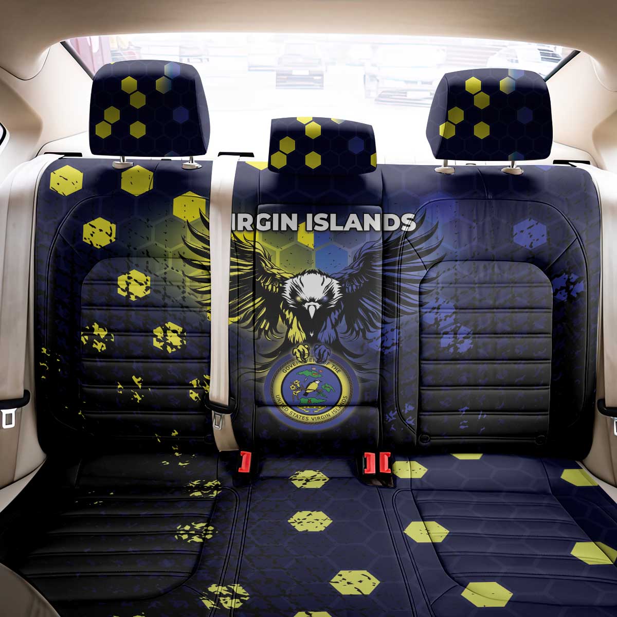 United States Virgin Islands Back Car Seat Cover Eagle Bird Unique Style - Wonder Print Shop