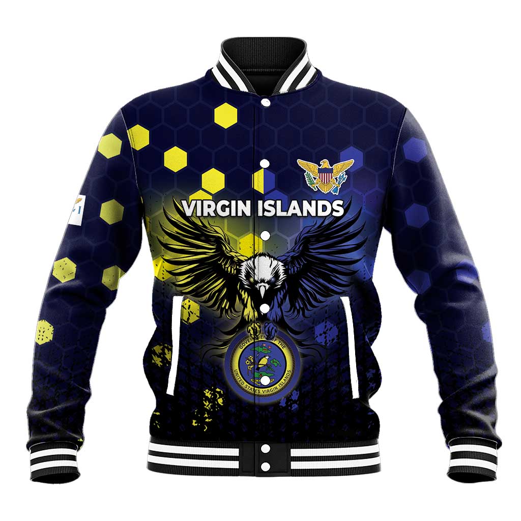 Personalized United States Virgin Islands Baseball Jacket Eagle Bird Unique Style - Wonder Print Shop
