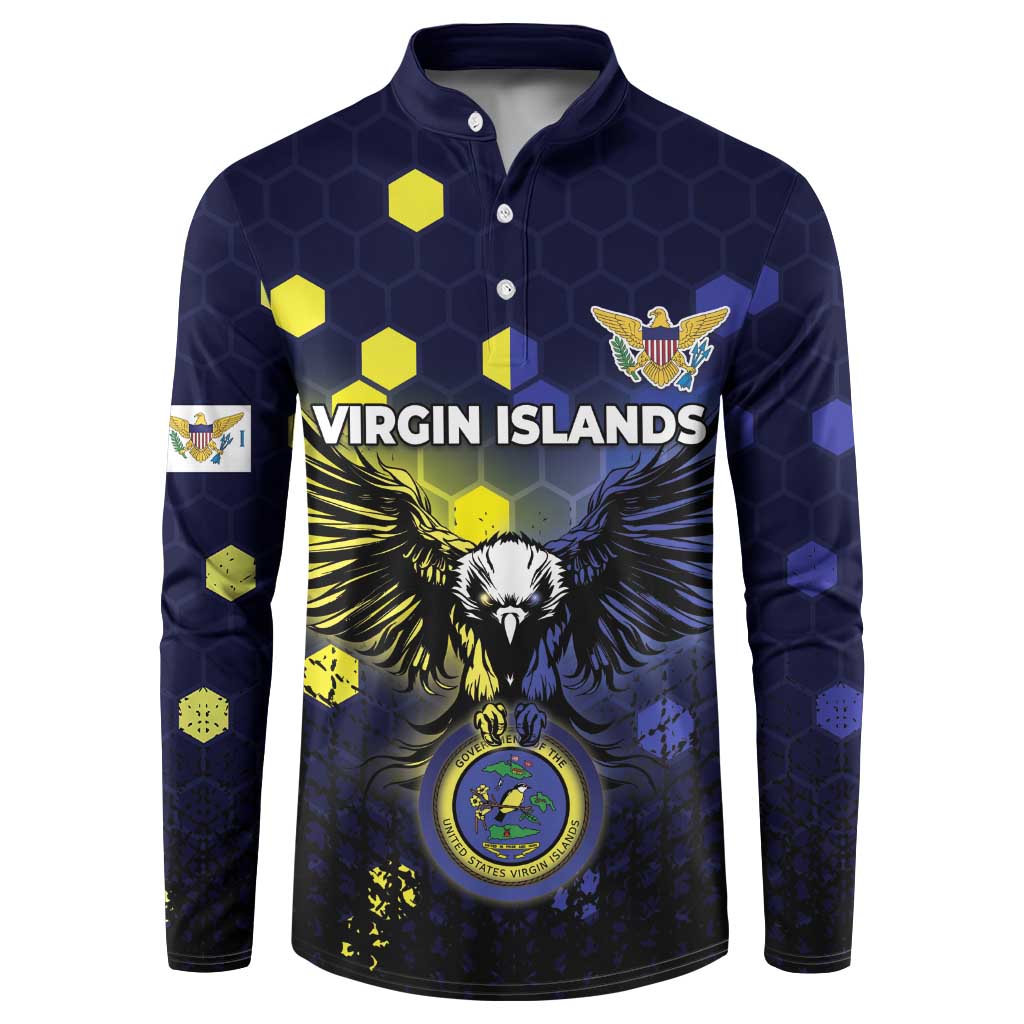 Personalized United States Virgin Islands Button Sweatshirt Eagle Bird Unique Style - Wonder Print Shop