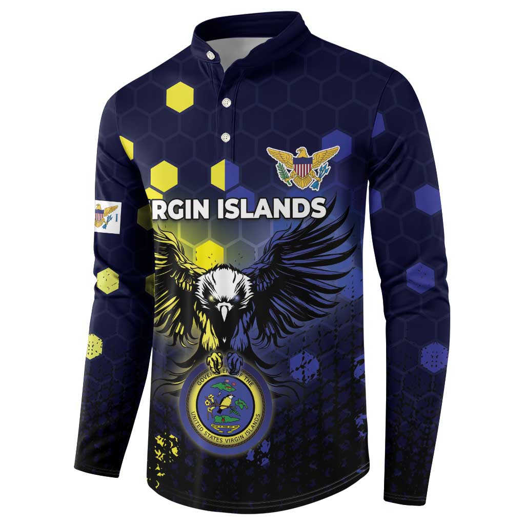 Personalized United States Virgin Islands Button Sweatshirt Eagle Bird Unique Style - Wonder Print Shop