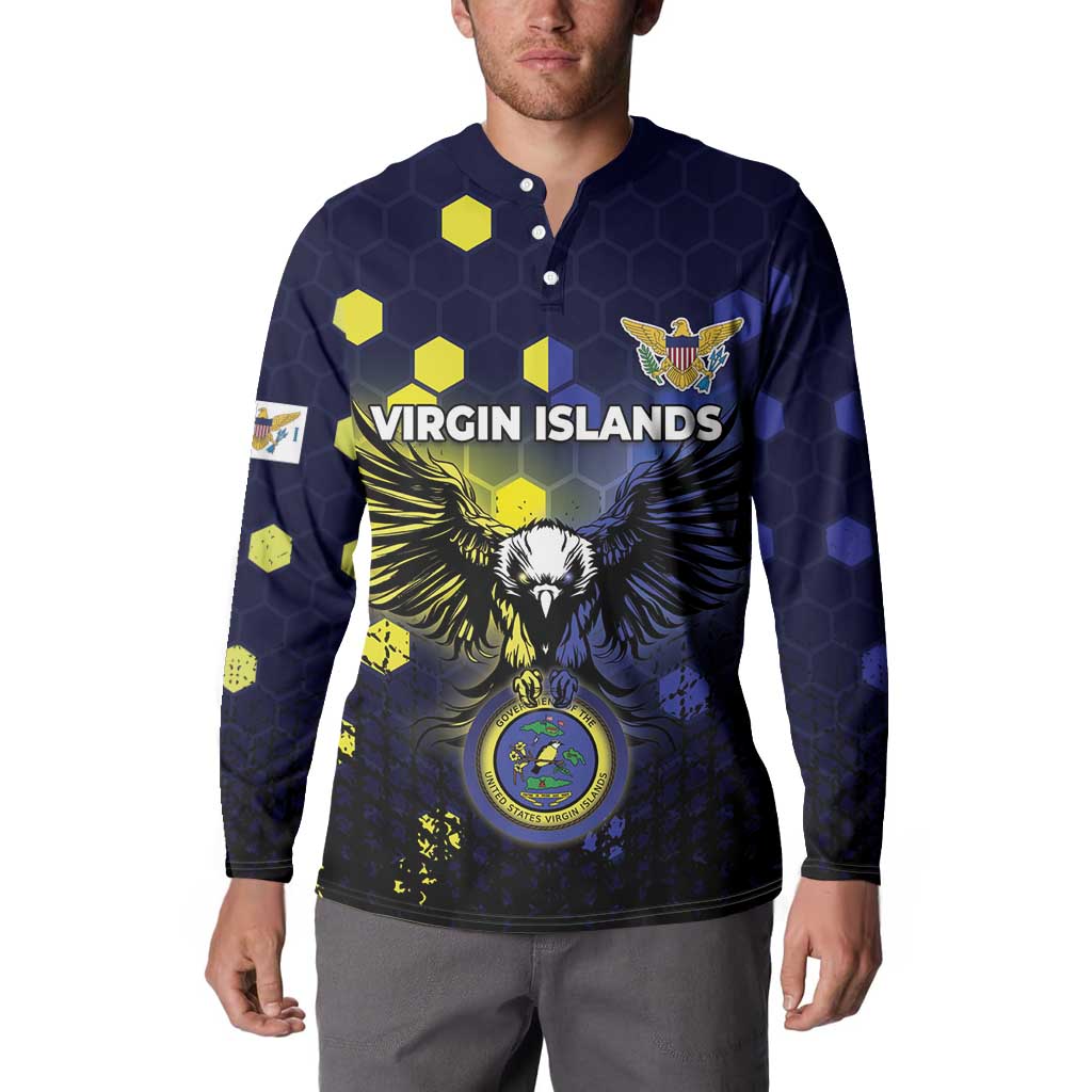 Personalized United States Virgin Islands Button Sweatshirt Eagle Bird Unique Style - Wonder Print Shop