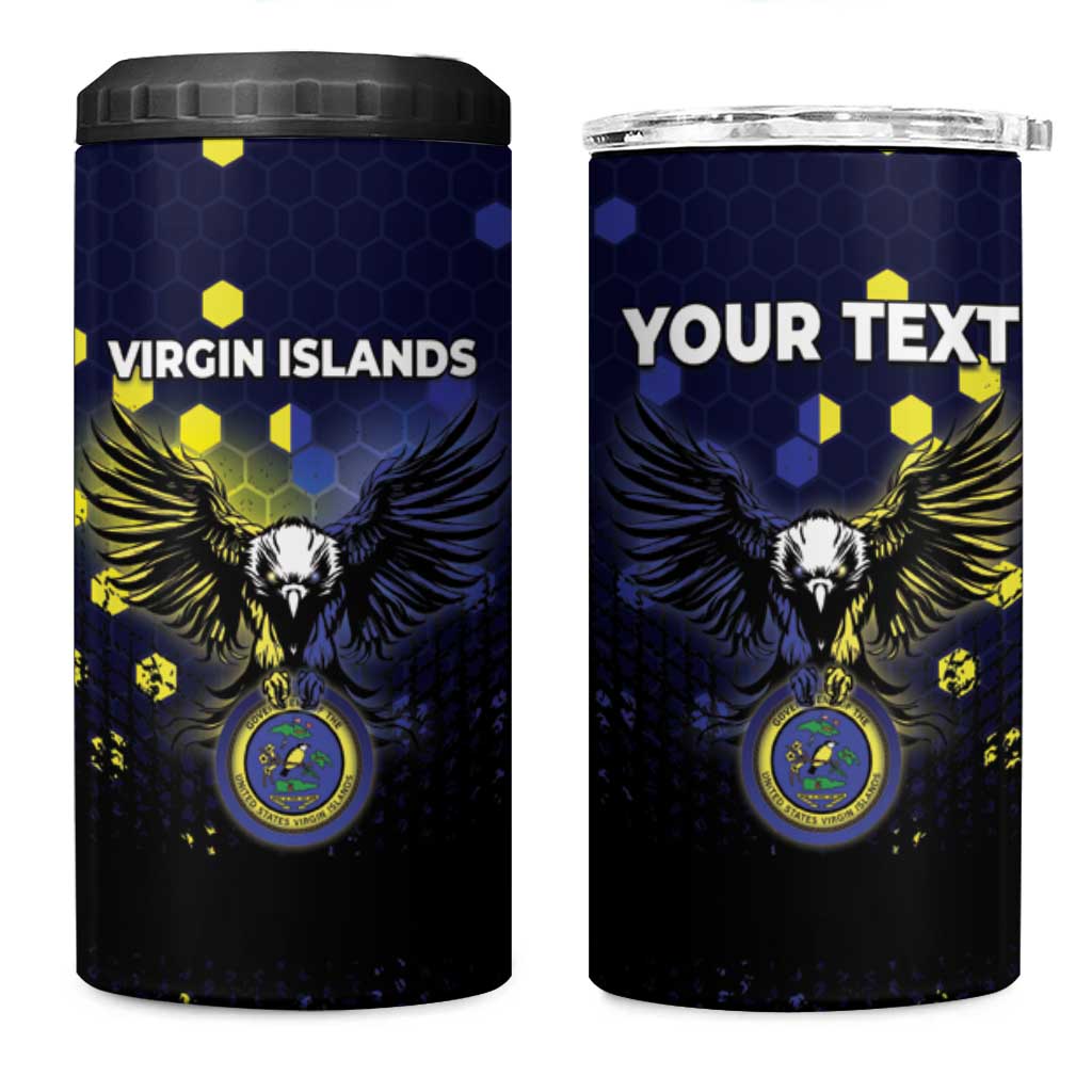 Personalized United States Virgin Islands 4 in 1 Can Cooler Tumbler Eagle Bird Unique Style - Wonder Print Shop