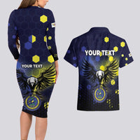 Personalized United States Virgin Islands Couples Matching Long Sleeve Bodycon Dress and Hawaiian Shirt Eagle Bird Unique Style - Wonder Print Shop
