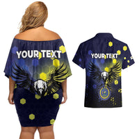 Personalized United States Virgin Islands Couples Matching Off Shoulder Short Dress and Hawaiian Shirt Eagle Bird Unique Style - Wonder Print Shop
