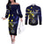 Personalized United States Virgin Islands Couples Matching Off The Shoulder Long Sleeve Dress and Long Sleeve Button Shirt Eagle Bird Unique Style - Wonder Print Shop