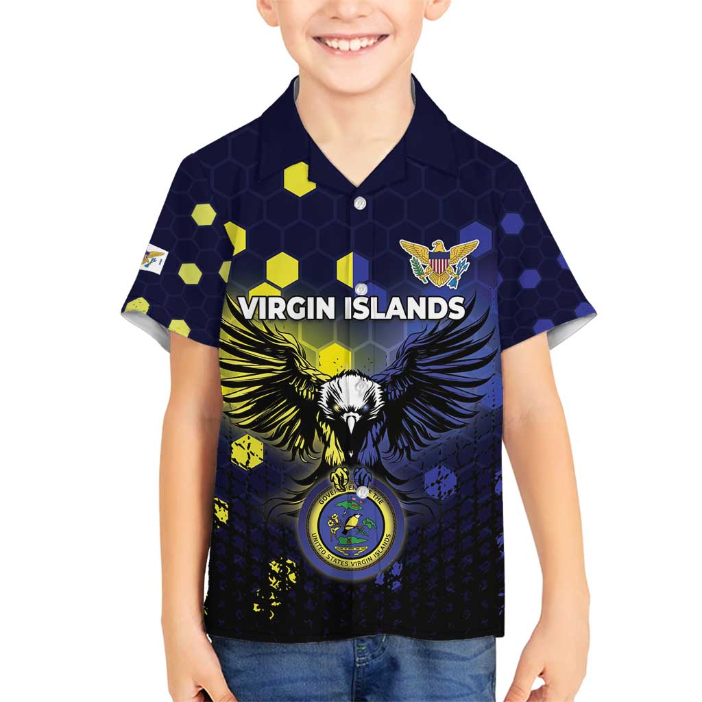 Personalized United States Virgin Islands Family Matching Long Sleeve Bodycon Dress and Hawaiian Shirt Eagle Bird Unique Style - Wonder Print Shop