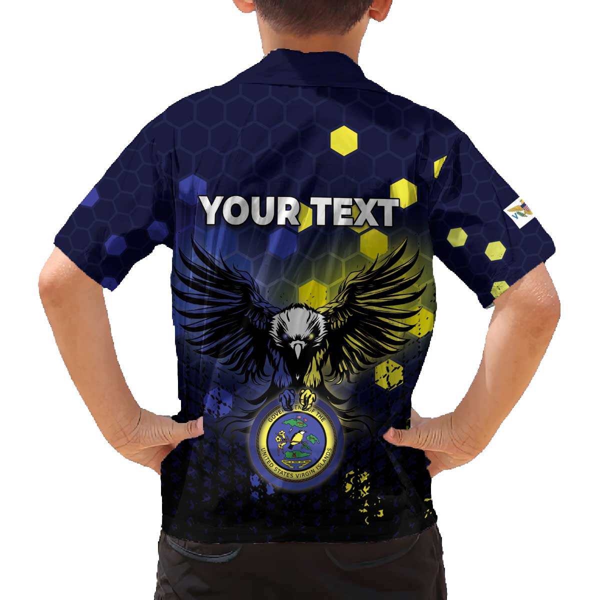 Personalized United States Virgin Islands Family Matching Off The Shoulder Long Sleeve Dress and Hawaiian Shirt Eagle Bird Unique Style - Wonder Print Shop