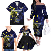 Personalized United States Virgin Islands Family Matching Off The Shoulder Long Sleeve Dress and Hawaiian Shirt Eagle Bird Unique Style - Wonder Print Shop