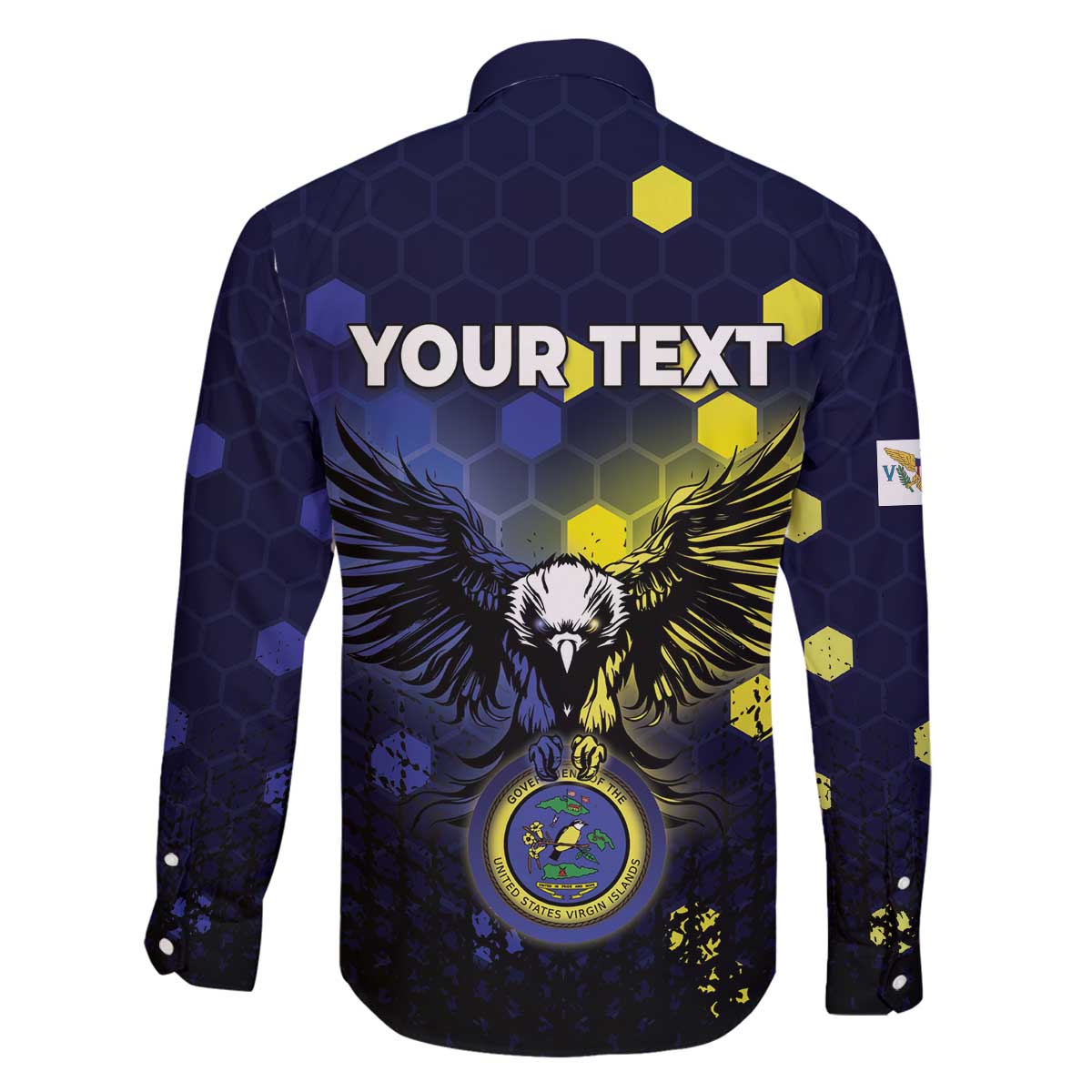 Personalized United States Virgin Islands Family Matching Off The Shoulder Long Sleeve Dress and Hawaiian Shirt Eagle Bird Unique Style - Wonder Print Shop