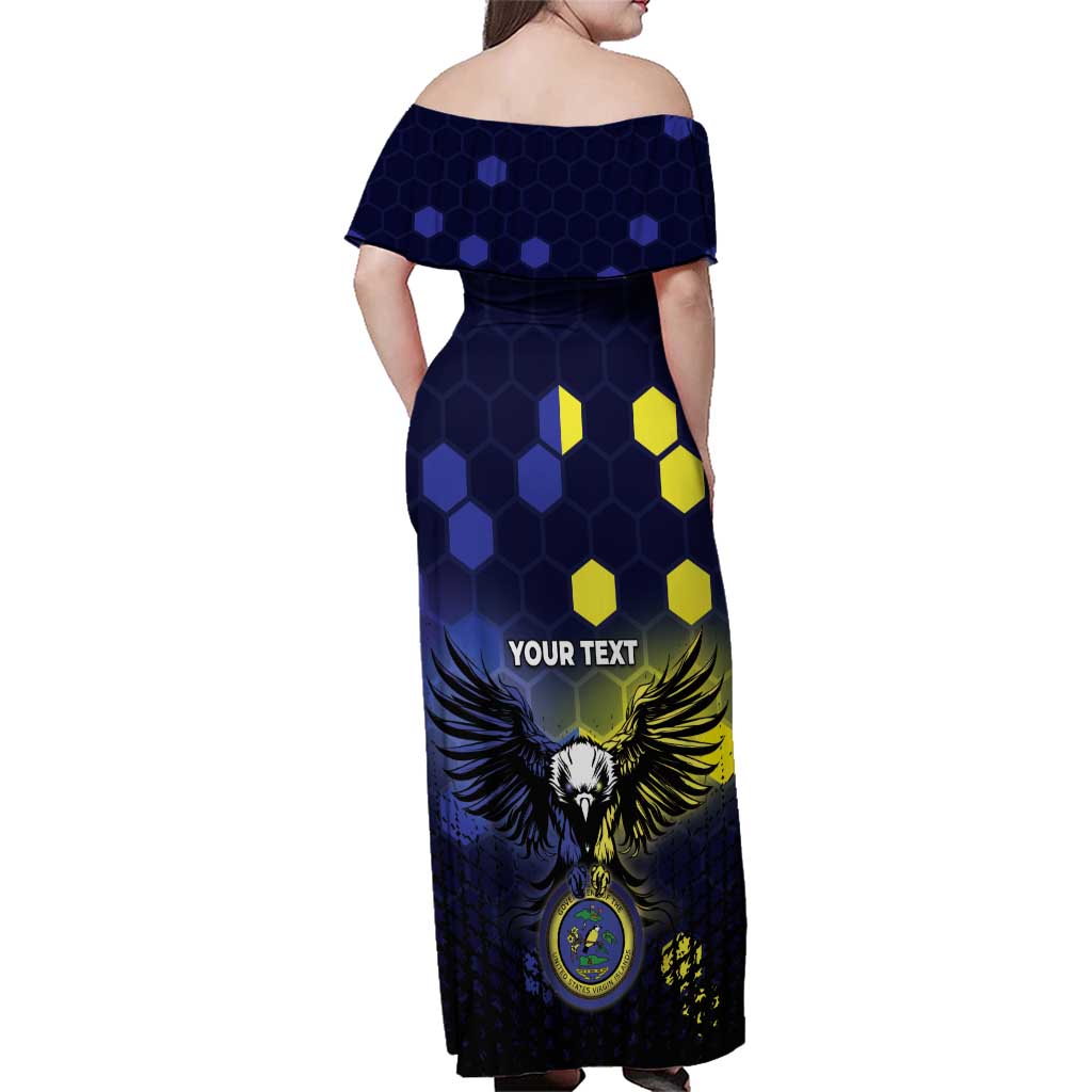 Personalized United States Virgin Islands Family Matching Off Shoulder Maxi Dress and Hawaiian Shirt Eagle Bird Unique Style - Wonder Print Shop