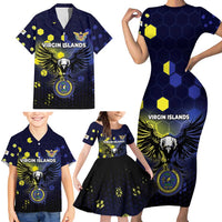 Personalized United States Virgin Islands Family Matching Short Sleeve Bodycon Dress and Hawaiian Shirt Eagle Bird Unique Style - Wonder Print Shop