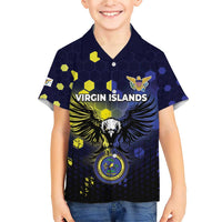 Personalized United States Virgin Islands Family Matching Short Sleeve Bodycon Dress and Hawaiian Shirt Eagle Bird Unique Style - Wonder Print Shop