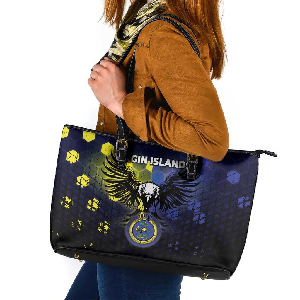 United States Virgin Islands Leather Tote Bag Eagle Bird Unique Style - Wonder Print Shop