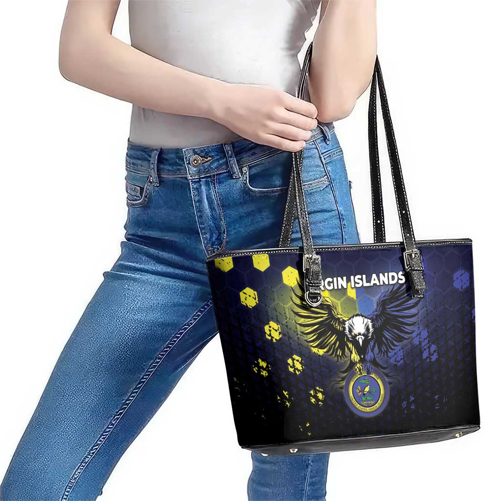 United States Virgin Islands Leather Tote Bag Eagle Bird Unique Style - Wonder Print Shop