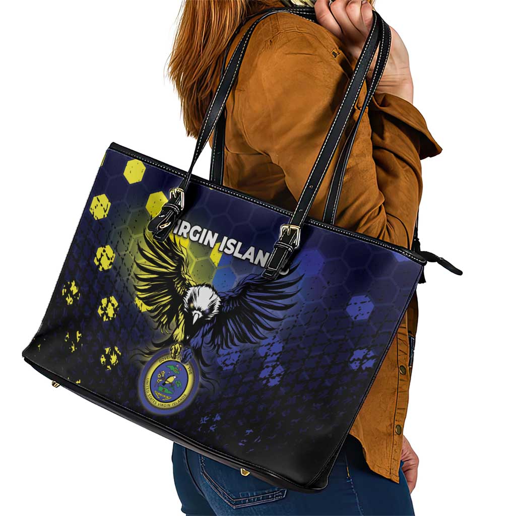 United States Virgin Islands Leather Tote Bag Eagle Bird Unique Style - Wonder Print Shop