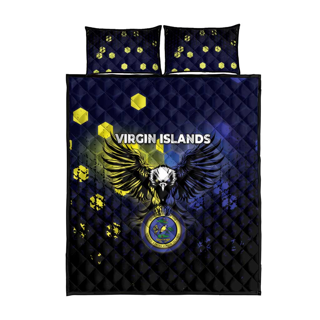 United States Virgin Islands Quilt Bed Set Eagle Bird Unique Style - Wonder Print Shop