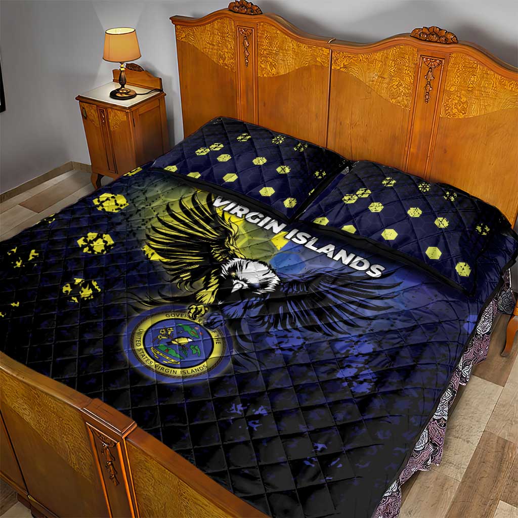 United States Virgin Islands Quilt Bed Set Eagle Bird Unique Style - Wonder Print Shop