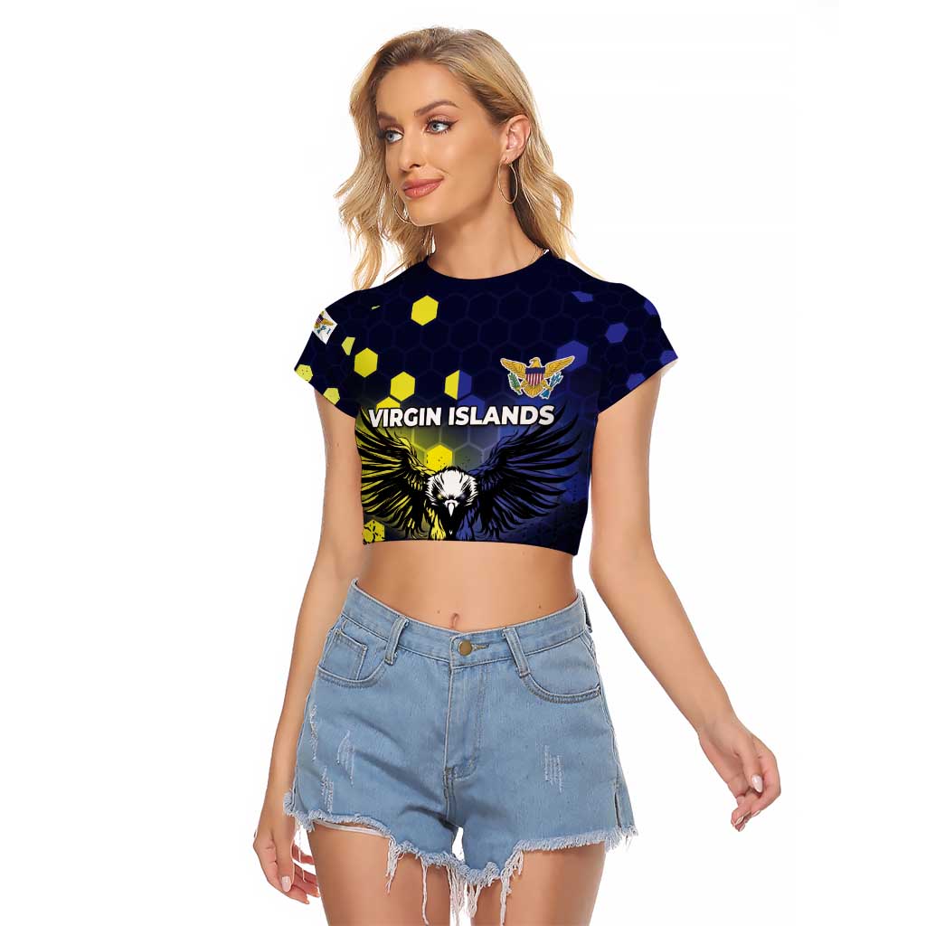 Personalized United States Virgin Islands Raglan Cropped T Shirt Eagle Bird Unique Style - Wonder Print Shop