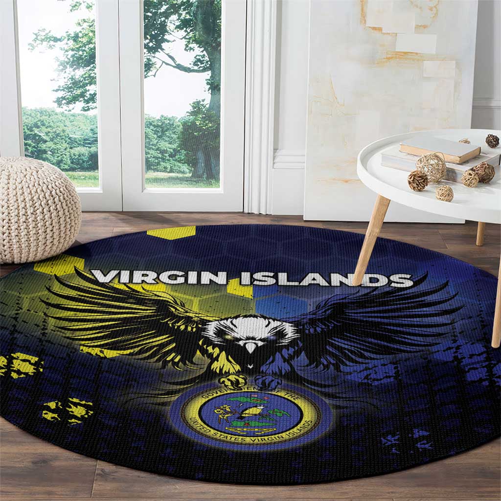 United States Virgin Islands Round Carpet Eagle Bird Unique Style - Wonder Print Shop
