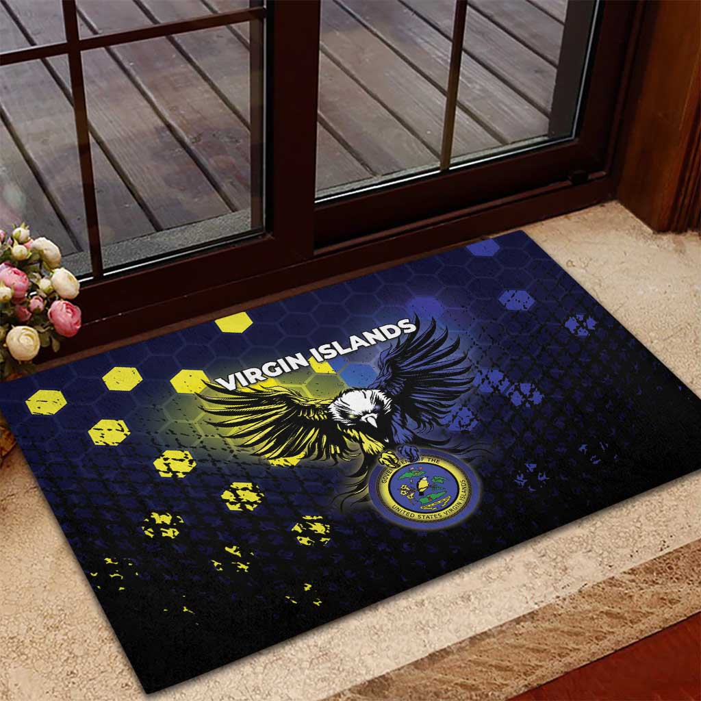 United States Virgin Islands Rubber Doormat Eagle Bird Unique Style - Wonder Print Shop