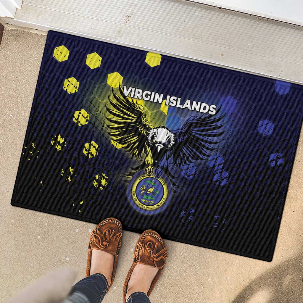 United States Virgin Islands Rubber Doormat Eagle Bird Unique Style - Wonder Print Shop