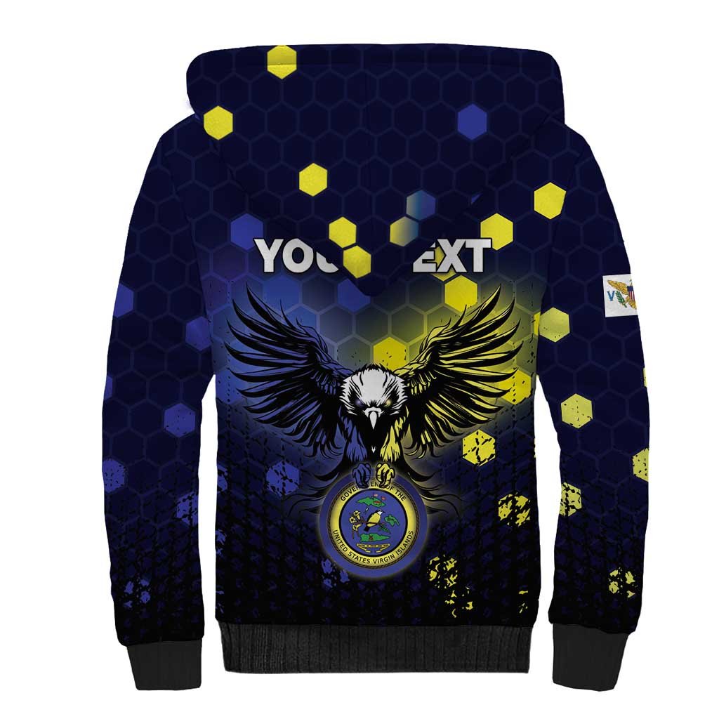 Personalized United States Virgin Islands Sherpa Hoodie Eagle Bird Unique Style - Wonder Print Shop