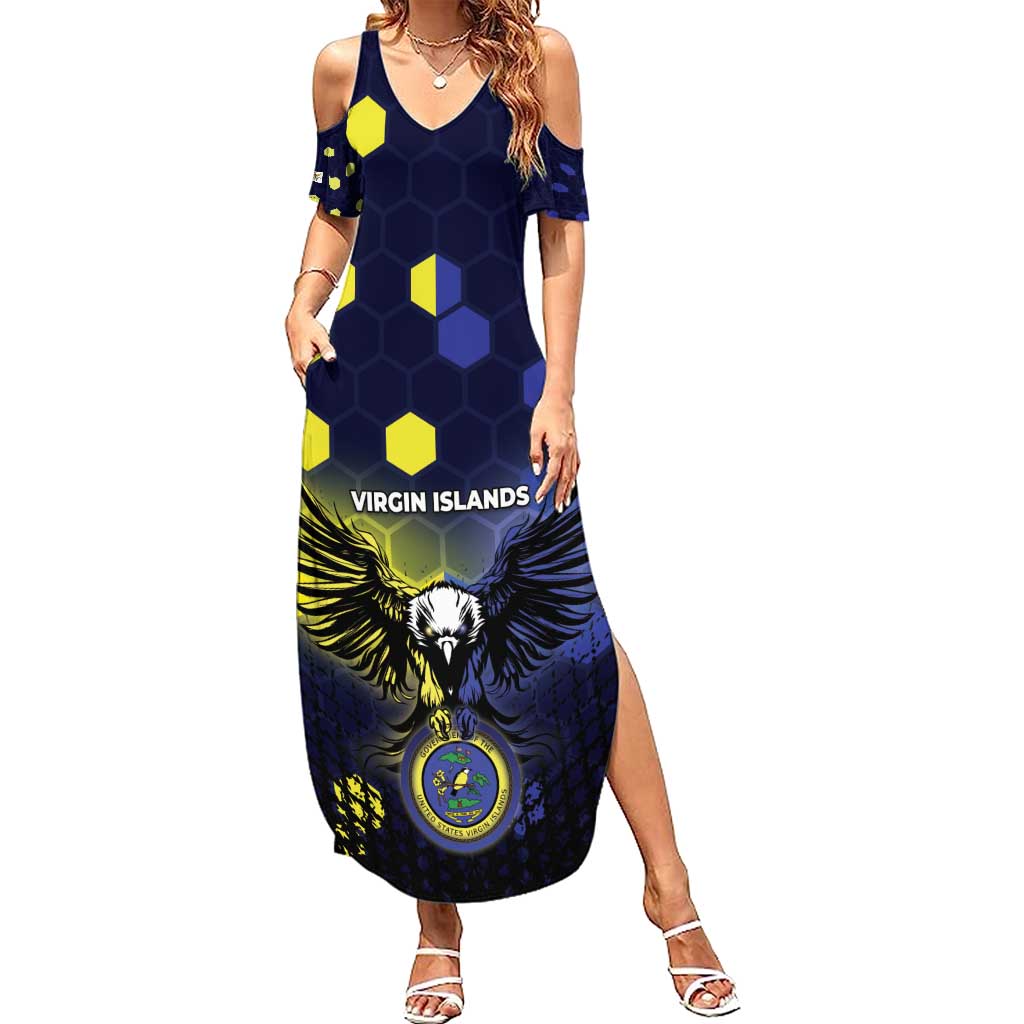 Personalized United States Virgin Islands Summer Maxi Dress Eagle Bird Unique Style - Wonder Print Shop