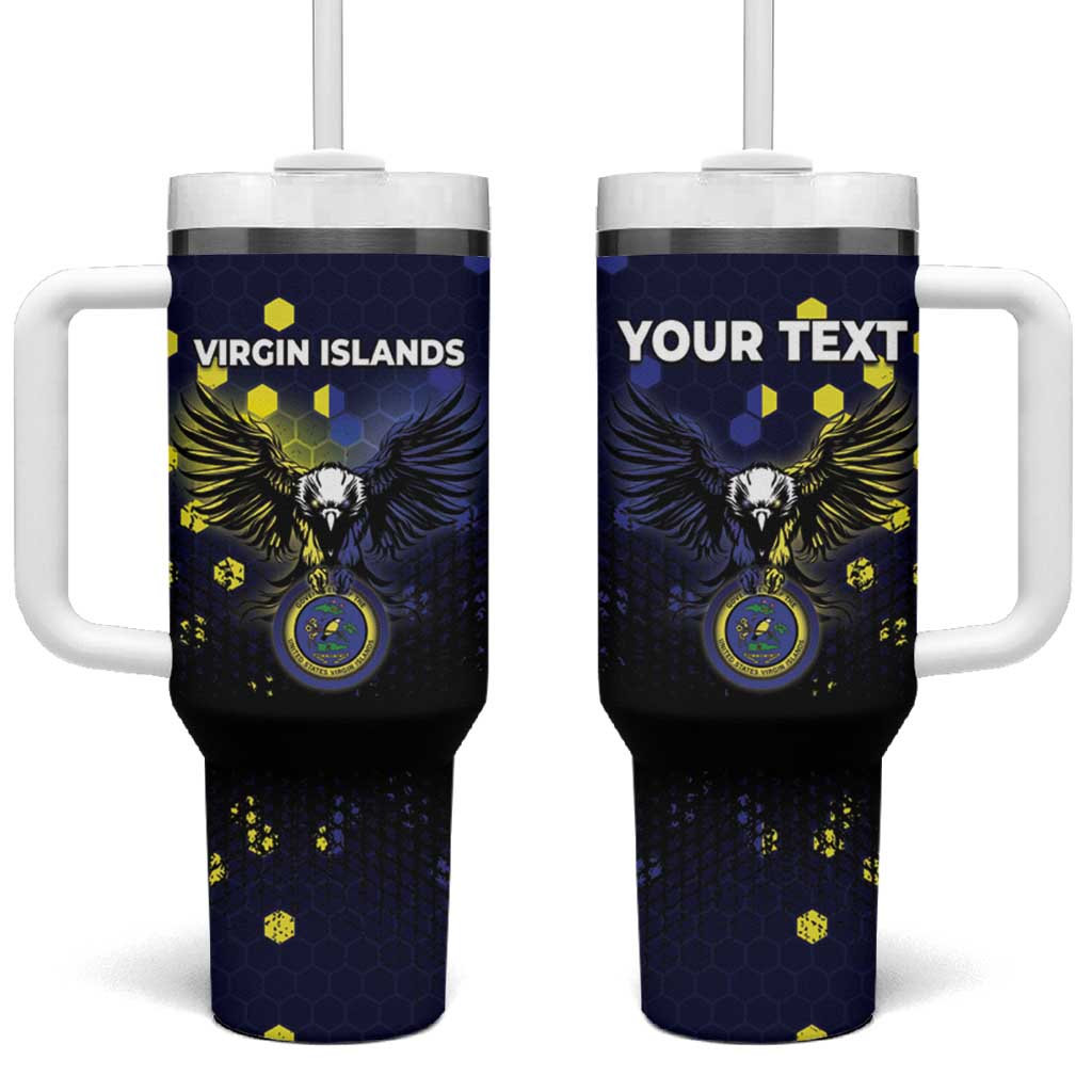 Personalized United States Virgin Islands Tumbler With Handle Eagle Bird Unique Style - Wonder Print Shop