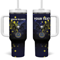 Personalized United States Virgin Islands Tumbler With Handle Eagle Bird Unique Style - Wonder Print Shop