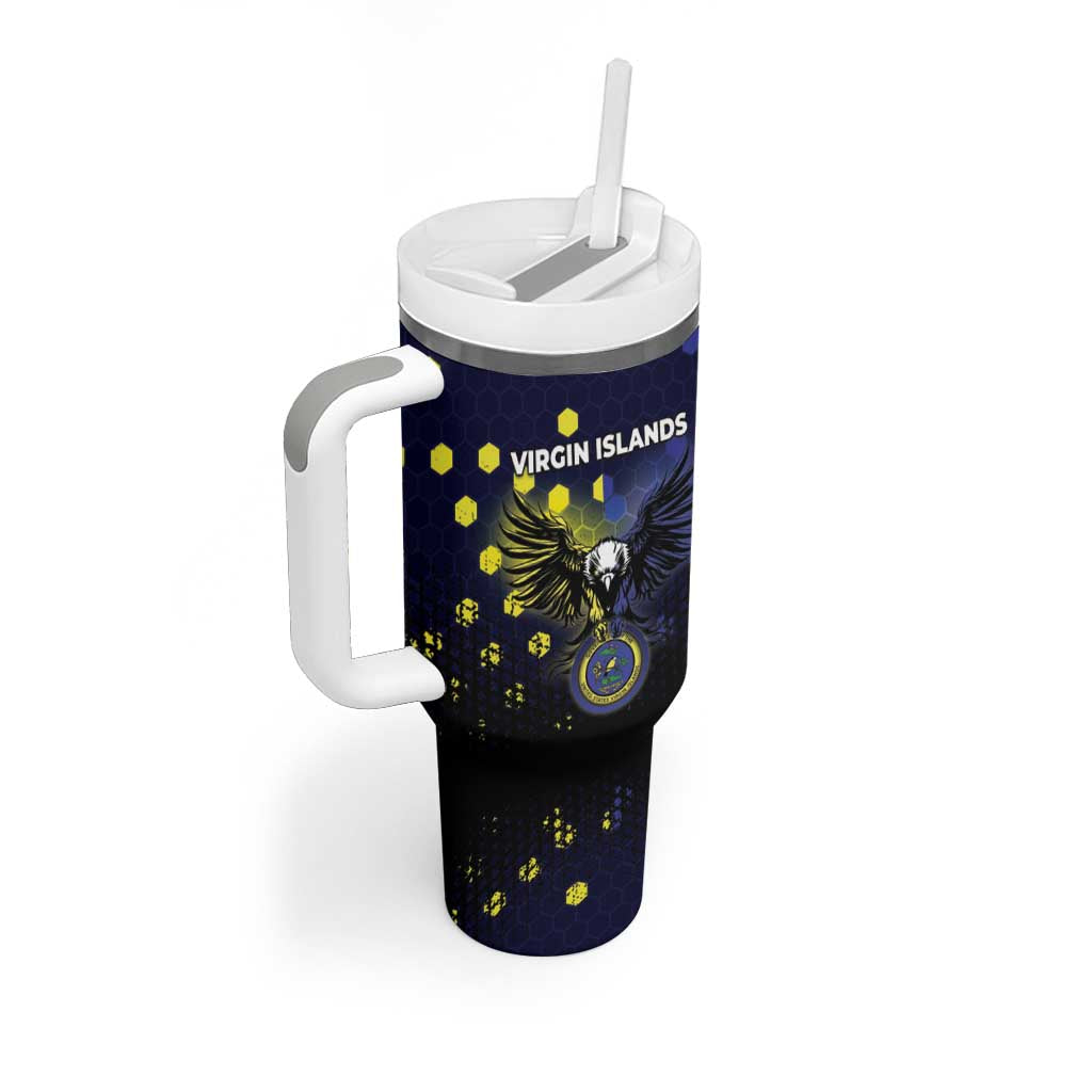 Personalized United States Virgin Islands Tumbler With Handle Eagle Bird Unique Style - Wonder Print Shop