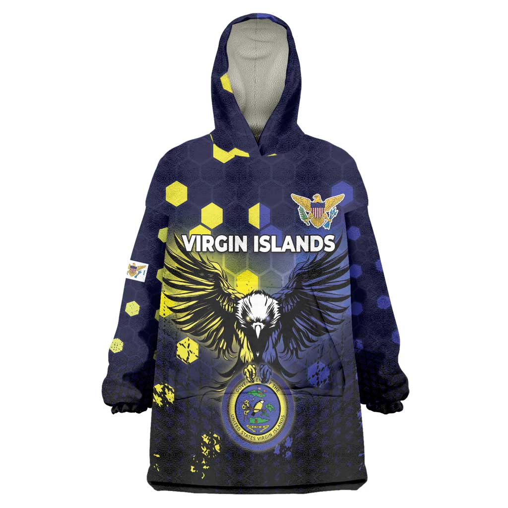 Personalized United States Virgin Islands Wearable Blanket Hoodie Eagle Bird Unique Style - Wonder Print Shop