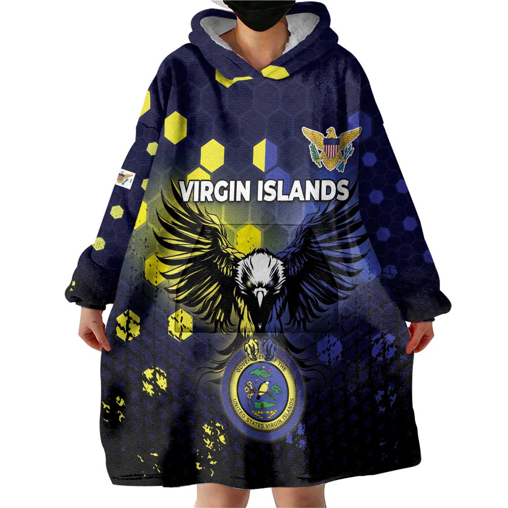 Personalized United States Virgin Islands Wearable Blanket Hoodie Eagle Bird Unique Style - Wonder Print Shop