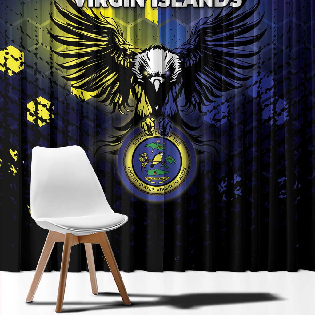 United States Virgin Islands Window Curtain Eagle Bird Unique Style - Wonder Print Shop