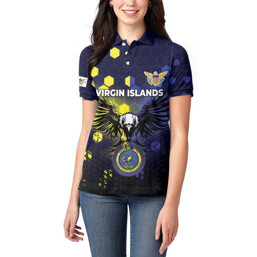 Personalized United States Virgin Islands Women Polo Shirt Eagle Bird Unique Style - Wonder Print Shop