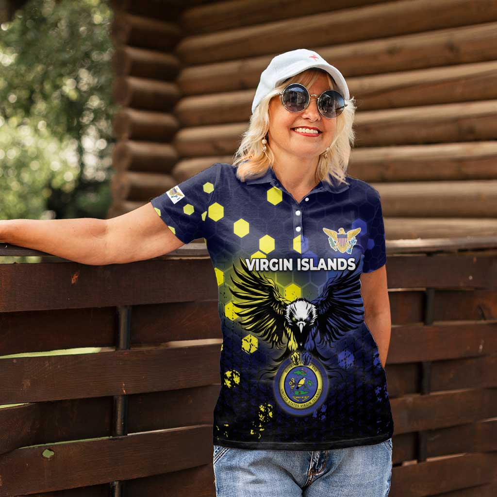 Personalized United States Virgin Islands Women Polo Shirt Eagle Bird Unique Style - Wonder Print Shop
