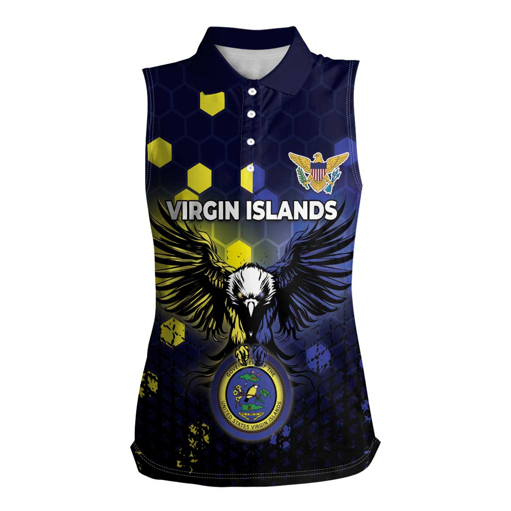 Personalized United States Virgin Islands Women Sleeveless Polo Shirt Eagle Bird Unique Style - Wonder Print Shop