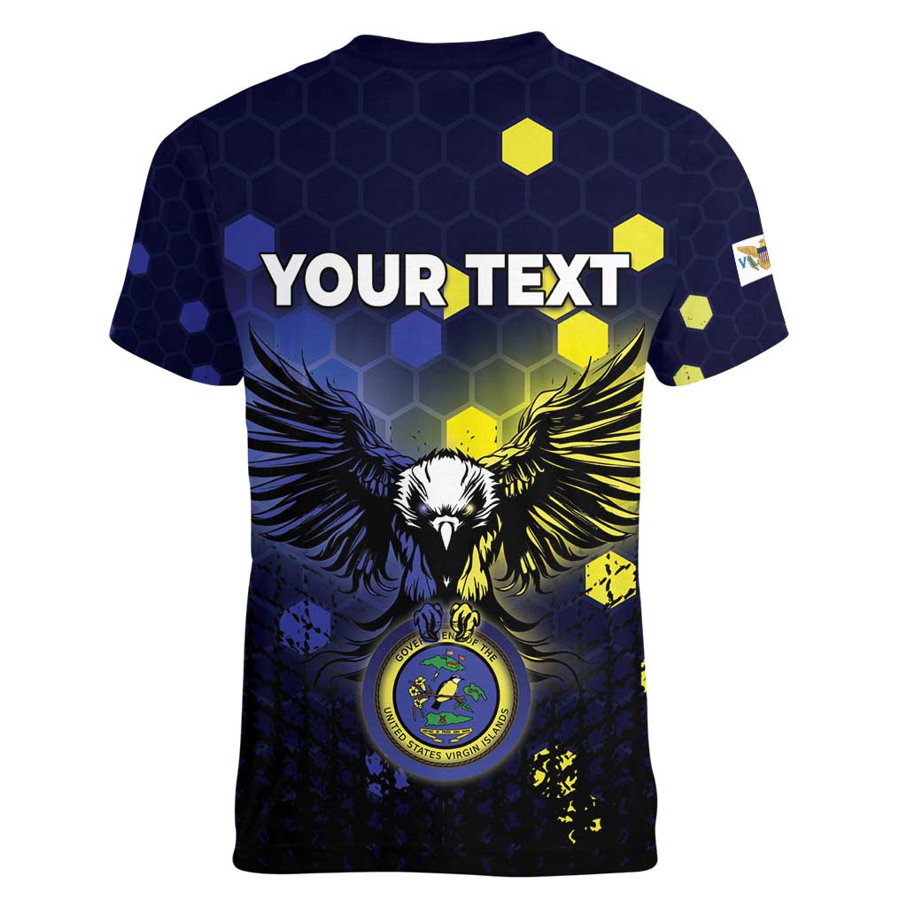 Personalized United States Virgin Islands Women V-Neck T-Shirt Eagle Bird Unique Style - Wonder Print Shop